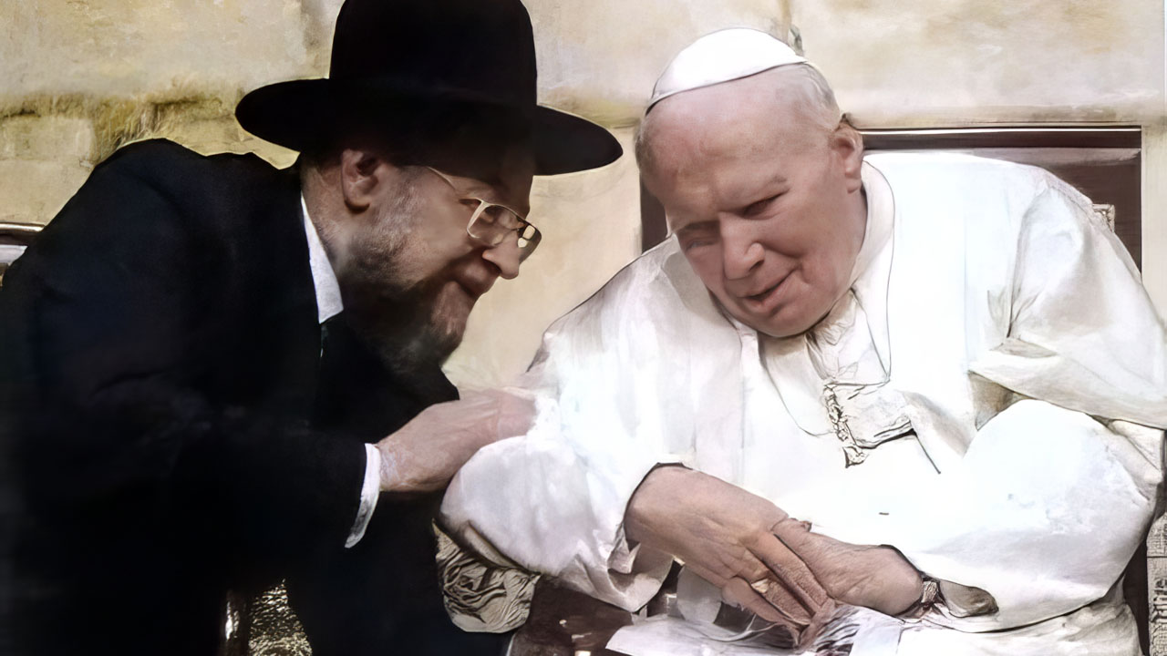 Rabbi Israel Meir Lau mit Papst Johannes Paul II Rabbi Israel Meir Lau mit Papst Johannes Paul II